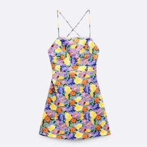 Zara Printed Floral Dress Romper size M